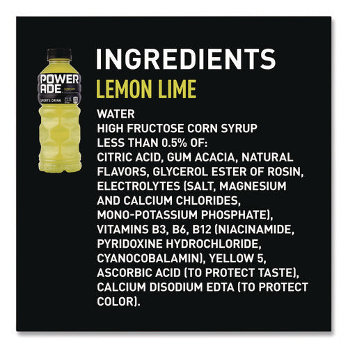 Image of POWERADE® Sports Drink, Lemon Lime, 20 oz Bottle, 24/Pack