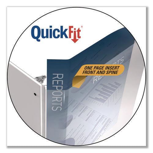 Image of Stride Quickfit D-Ring View Binder, 3 Rings, 2" Capacity, 11 X 8.5, White