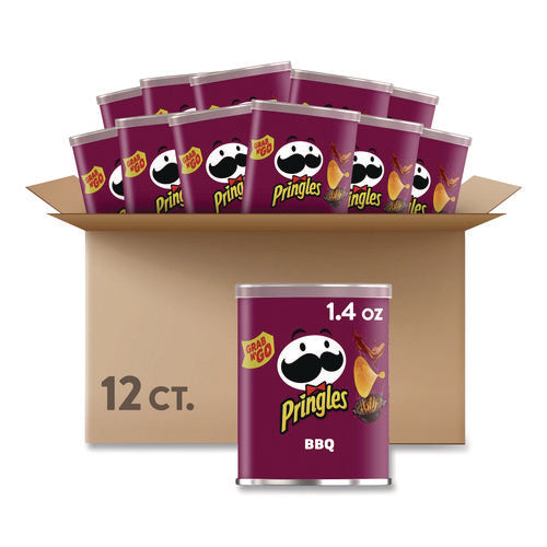 Image of Pringles® Grab and Go BBQ Crisps, 1.4 oz Can, 12/Carton