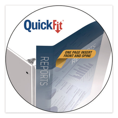 Image of Stride Quickfit D-Ring View Binder, 3 Rings, 2" Capacity, 11 X 8.5, White