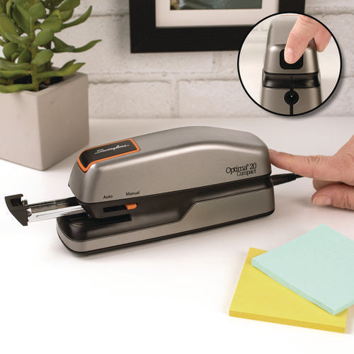 Image of Swingline® Optima Grip Electric Stapler, 20-Sheet Capacity, Black/silver