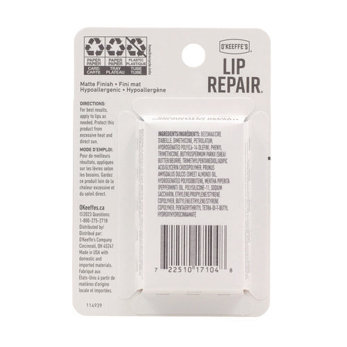 Image of O'Keeffe's® Lip Repair Cooling Lip Balm, 0.15 oz Stick, 2/Pack