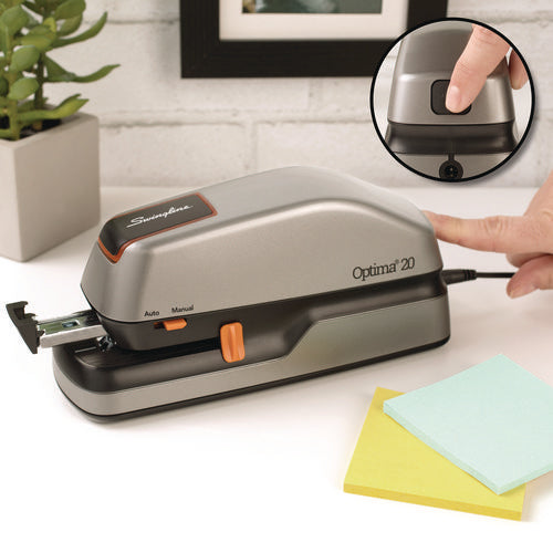 Image of Swingline® Optima 20 Electric Stapler, 20-Sheet Capacity, Silver