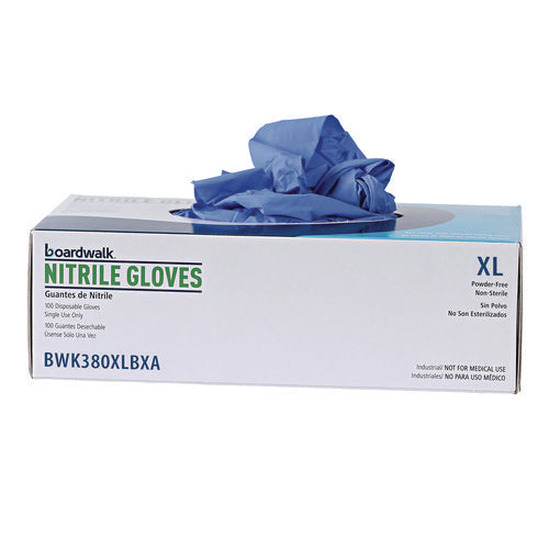 Image of Boardwalk® Disposable General-Purpose Nitrile Gloves, X-Large, Blue, 4 mil, 100/Box