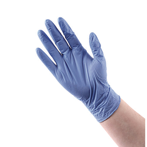 Image of Boardwalk® Disposable General-Purpose Nitrile Gloves, X-Large, Blue, 4 mil, 100/Box