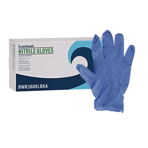 Image of Boardwalk® Disposable General-Purpose Nitrile Gloves, X-Large, Blue, 4 mil, 100/Box