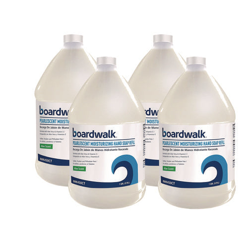 Image of Boardwalk® Pearlescent Moisturizing Liquid Hand Soap Refill, Aloe Scent, 1 gal Bottle, 4/Carton