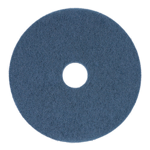 Image of Boardwalk® Scrubbing Floor Pads, 14" Diameter, Blue, 5/carton