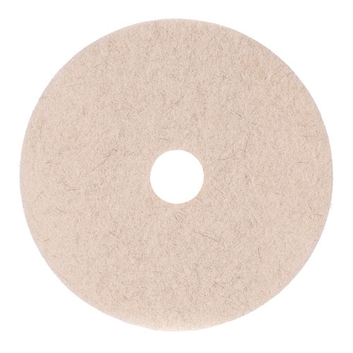 Image of Boardwalk® Natural Hog Hair Burnishing Floor Pads, 19" Diameter, Tan, 5/carton