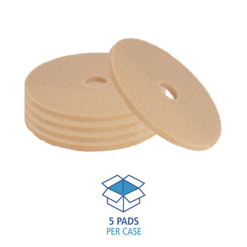 Image of Boardwalk® Burnishing Floor Pads, 19" Diameter, Tan, 5/carton