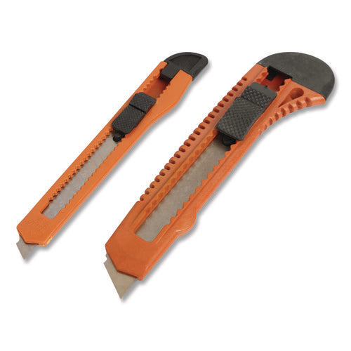 Image of Great Neck® Snap-Off Utility Knife Set, 9 mm Knife, 18 mm Knife, Orange/Black