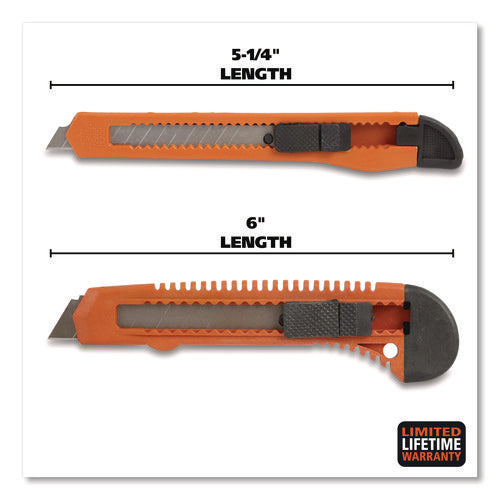 Image of Great Neck® Snap-Off Utility Knife Set, 9 mm Knife, 18 mm Knife, Orange/Black