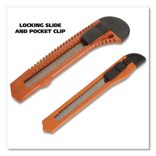 Image of Great Neck® Snap-Off Utility Knife Set, 9 mm Knife, 18 mm Knife, Orange/Black