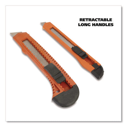 Image of Great Neck® Snap-Off Utility Knife Set, 9 mm Knife, 18 mm Knife, Orange/Black