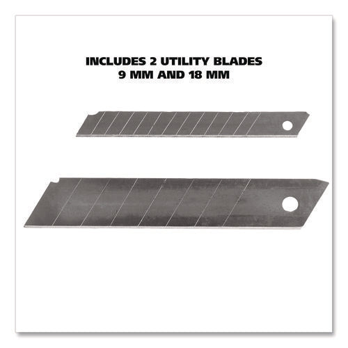 Image of Great Neck® Snap-Off Utility Knife Set, 9 mm Knife, 18 mm Knife, Orange/Black
