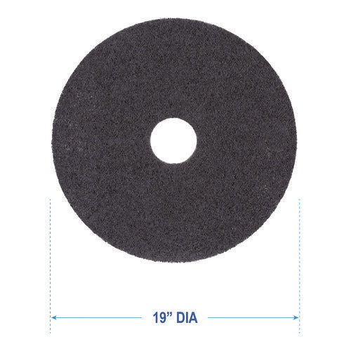 Image of Boardwalk® High Performance Stripping Floor Pads, 19" Diameter, Black, 5/carton