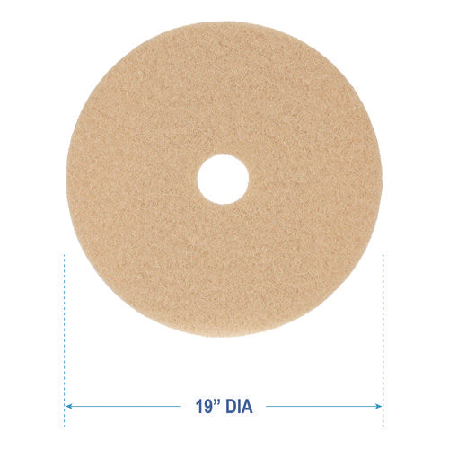 Image of Boardwalk® Burnishing Floor Pads, 19" Diameter, Tan, 5/carton