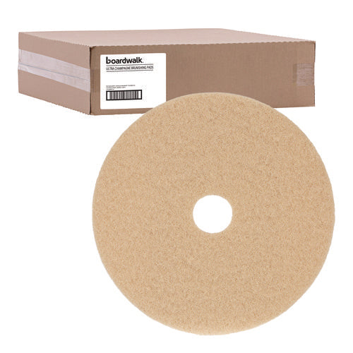 Image of Boardwalk® Burnishing Floor Pads, 19" Diameter, Tan, 5/carton
