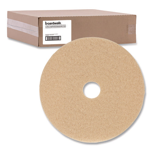 Image of Boardwalk® Burnishing Floor Pads, 27" Diameter, Tan, 5/Carton