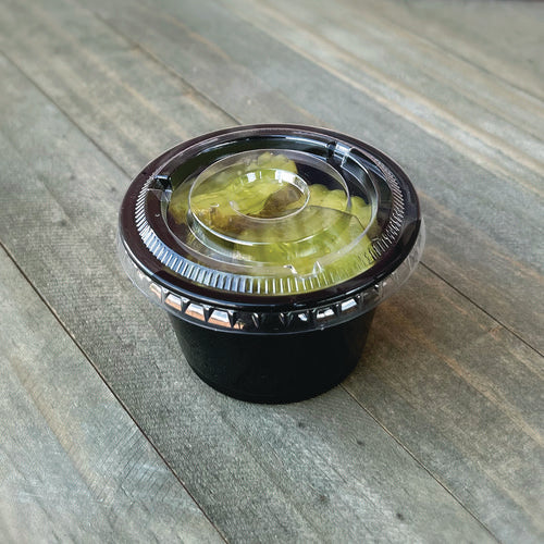 Image of Boardwalk® Souffle/Portion Cups, 4 oz, Plastic, Black, 2,500/Carton