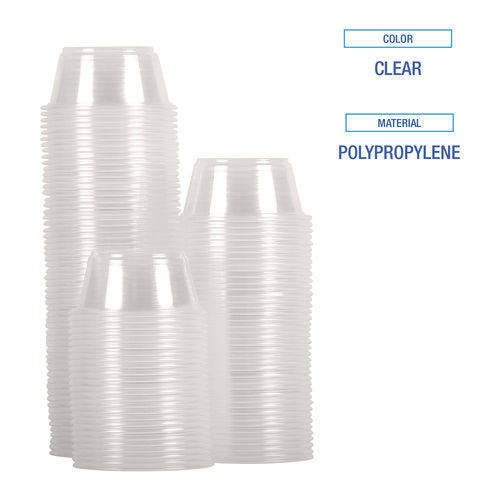 Image of Boardwalk® Souffle/Portion Cups, 1.5 oz, Plastic, Translucent, 2,500/Carton
