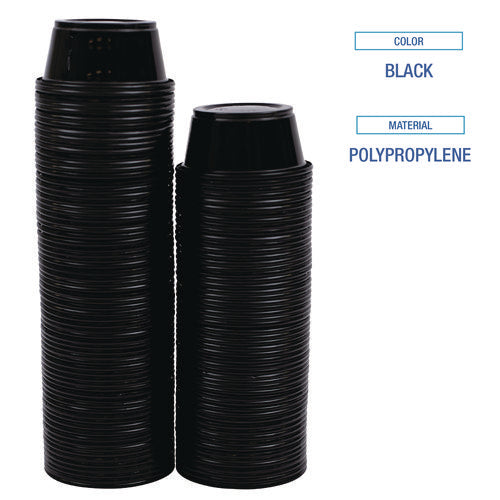 Image of Boardwalk® Souffle/Portion Cups, 3.25 oz, Plastic, Black, 2,500/Carton