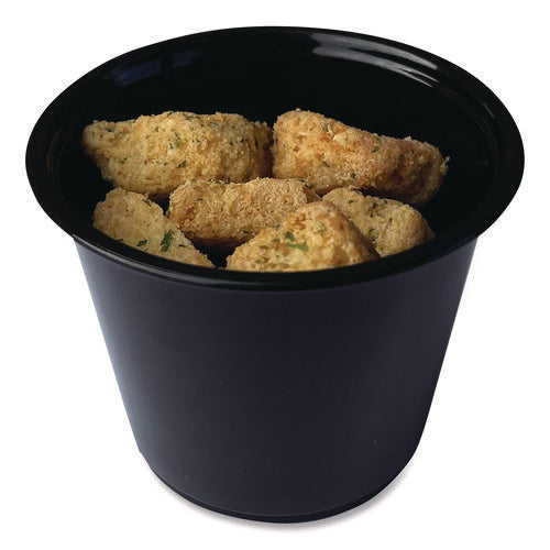 Image of Boardwalk® Souffle/Portion Cups, 5.5 oz, Plastic, Black, 2,500/Carton