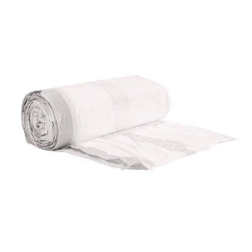Image of Boardwalk® Drawstring Kitchen Bags, Drawstring, 13 gal, 24" x 28", White, 50 Bags/Roll, 2 Rolls/Carton