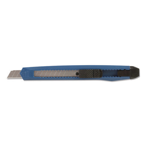 Image of Great Neck® Snap-Off Utility Knife, 9 mm Blade, 5" Plastic Handle, Blue