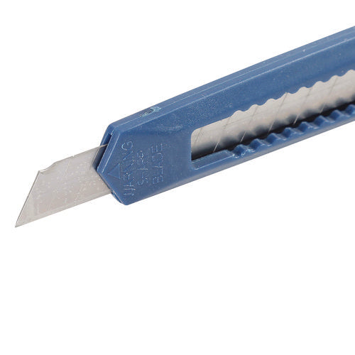 Image of Great Neck® Snap-Off Utility Knife, 9 mm Blade, 5" Plastic Handle, Blue