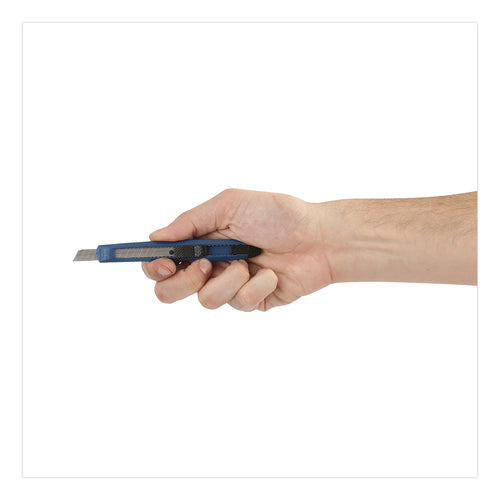 Image of Great Neck® Snap-Off Utility Knife, 9 mm Blade, 5" Plastic Handle, Blue