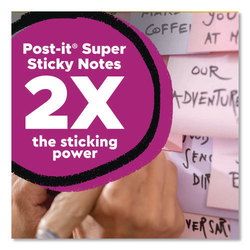 Image of Post-it® Notes Super Sticky 100% Recycled Paper Super Sticky Notes, 3" x 3", Oasis, 70 Sheets/Pad, 24 Pads/Pack