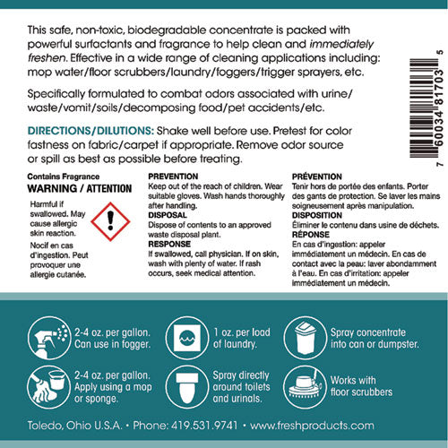 Image of Fresh Products Conqueror 103 Odor Counteractant Concentrate, Tutti-Frutti, 32 Oz Bottle, 12/carton