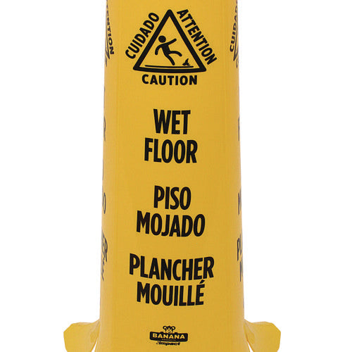 Image of Impact® Banana Wet Floor Cones, 14.25 X 14.25 X 36.75, Yellow/brown/black