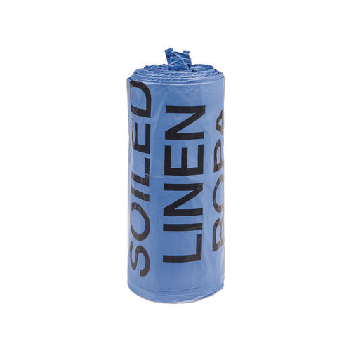 Image of Inteplast Group Institutional Low-Density Can Liners, Soiled Linen, 30 gal, 1 mil, 30" x 43", Blue, 200/Carton