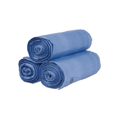 Image of Inteplast Group Institutional Low-Density Can Liners, Soiled Linen, 30 gal, 1 mil, 30" x 43", Blue, 200/Carton