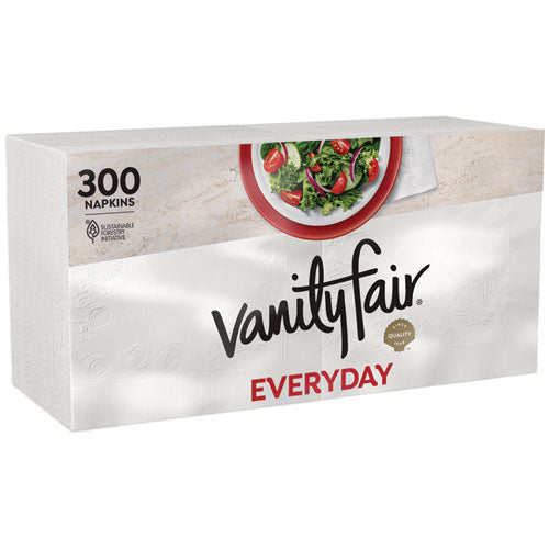 Image of Vanity Fair® Everyday Casual Napkins, 2-Ply, 6 x 6.37, White, 300/Pack