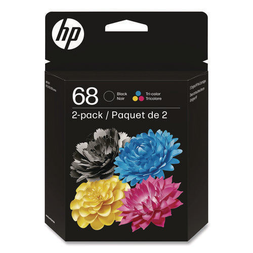 Image of HP HP 68 (6L6S2TN) 2-Pack Black/Tri-Color Original Ink Cartridge