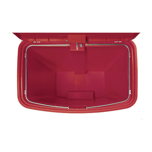 Image of Rubbermaid® Commercial Streamline Resin Step-On Container, Front Step Style, 8 gal, Polyethylene, Red