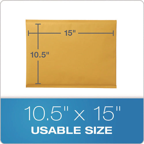 Image of Quality Park Kraft Bubble Mailers, Barrier Bubble Cushion, Redi-Seal Adhesive Closure, 10.5 x 15, Brown Kraft, 25/Pack