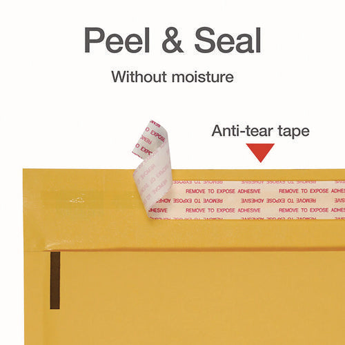Image of Quality Park Kraft Bubble Mailers, #0, Barrier Bubble Cushion, Redi-Seal Adhesive Closure, 6 x 9, Brown Kraft, 25/Pack