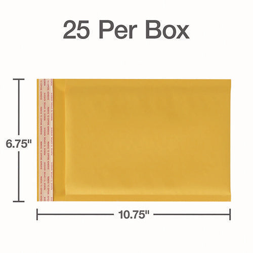 Image of Quality Park Kraft Bubble Mailers, #0, Barrier Bubble Cushion, Redi-Seal Adhesive Closure, 6 x 9, Brown Kraft, 25/Pack