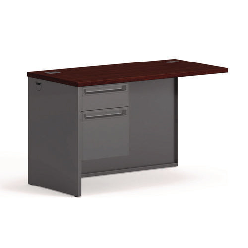 Image of HON® 38000 Series Flush Return, Left, 48w x 24d x 29.5h, Mahogany/Charcoal