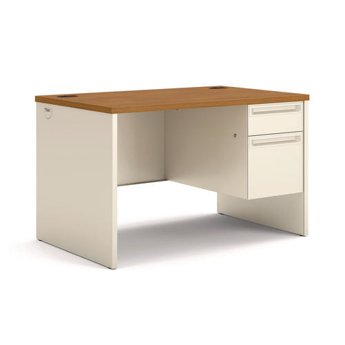 Image of HON® 38000 Series Right Pedestal Desk, 48" X 30" X 29.5", Harvest/putty