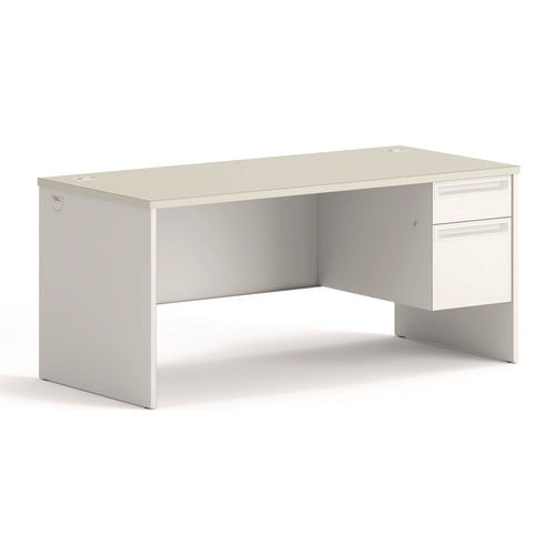 Image of HON® 38000 Series Right Pedestal Desk, 66" X 30" X 30", Light Gray/silver