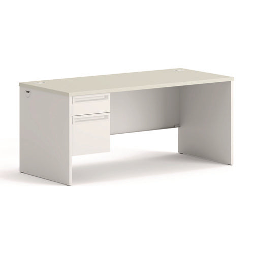 Image of HON® 38000 Series Left Pedestal Desk, 66" X 30" X 30", Light Gray/silver