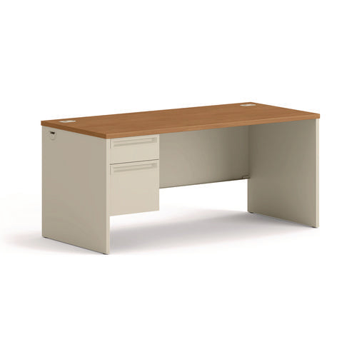 Image of HON® 38000 Series Left Pedestal Desk, 66" X 30" X 29.5", Harvest/putty