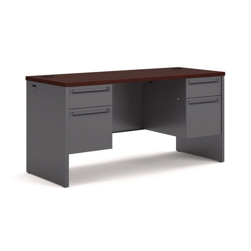 Image of HON® 38000 Series Kneespace Credenza, 60w X 24d X 29.5h, Mahogany/charcoal