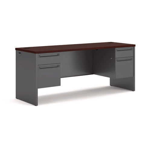 Image of HON® 38000 Series Kneespace Credenza, 72w X 24d X 29.5h, Mahogany/charcoal