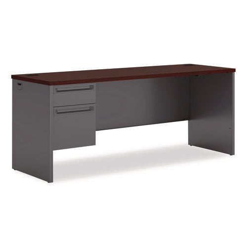 Image of HON® 38000 Series Left Pedestal Credenza, 72w X 24d X 29.5h, Mahogany/charcoal
